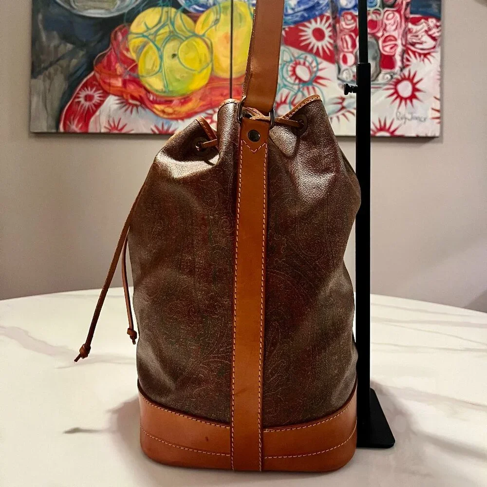 Etro Paisley Drawstring Bucket Bag + Key Case - Picture 4 of 15